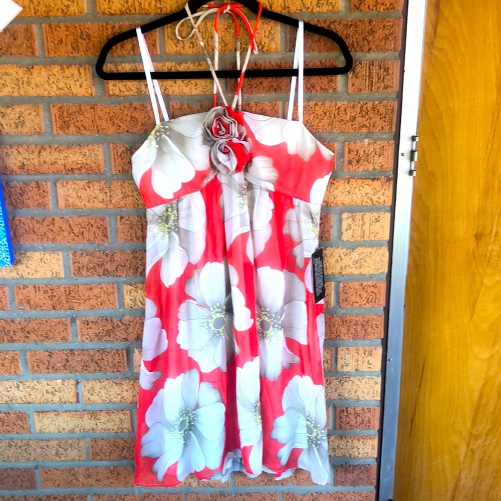 Floral Print Knee Length Juniors Dress